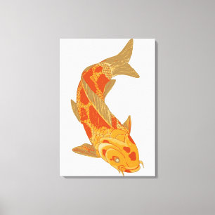 Digital illustration av den Koi carpen Canvastryck