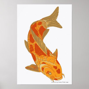 Digital illustration av den Koi carpen Poster