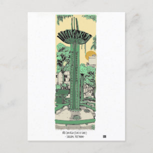 Digital illustration av Turtle Sjö Saigon Vykort