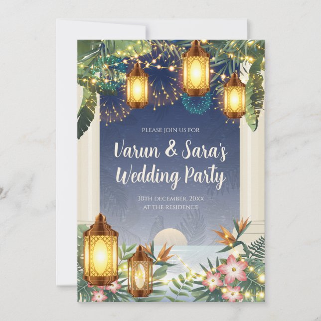 Digital Indian Bröllop Youngsters Party inbjudan (Framsida)