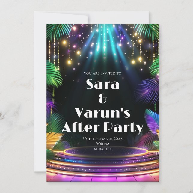 Digital Indian Cocktail Party-inbjudan från Indien Inbjudningar (Framsida)