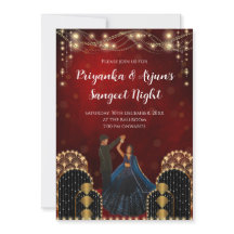 Digital Indian Sangeet inbjudan Sangeet-inbjudning