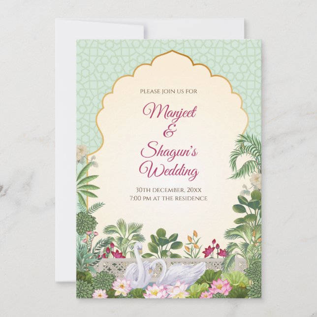 Digital indisk bröllopsinbjudan Hindu Bröllop Inbjudningar (Framsida)