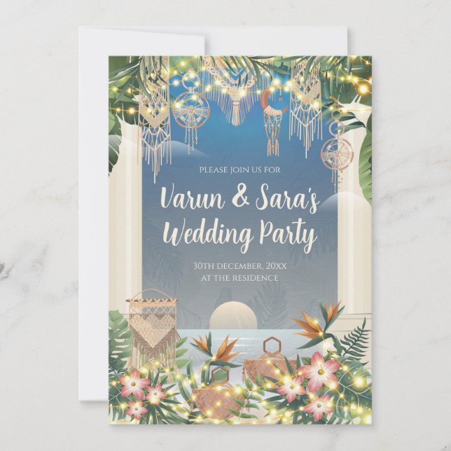 Digital indisk cocktailparty-inbjudan Indien Inbjudningar (Framsida)