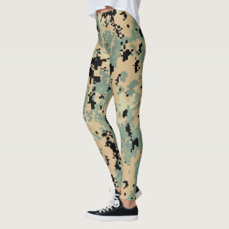 Digital kamouflage – Stort kamouflagemönster Leggings