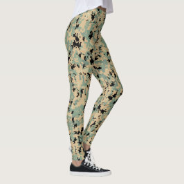 Digital kamouflage – Tan-Green SM kamouflage mönst Leggings