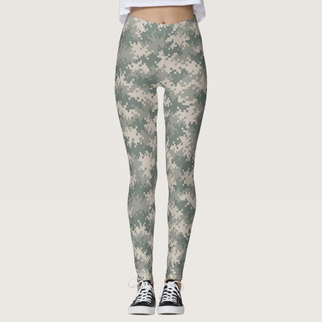 Digital kamouflagedamasker leggings (Framsida)