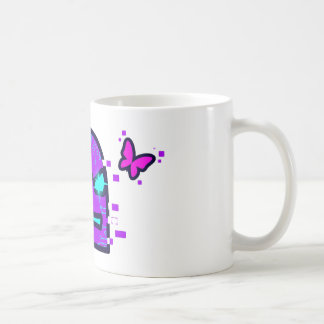 Digital karaktär med Cyberpunk Neon Butterfly Kaffemugg