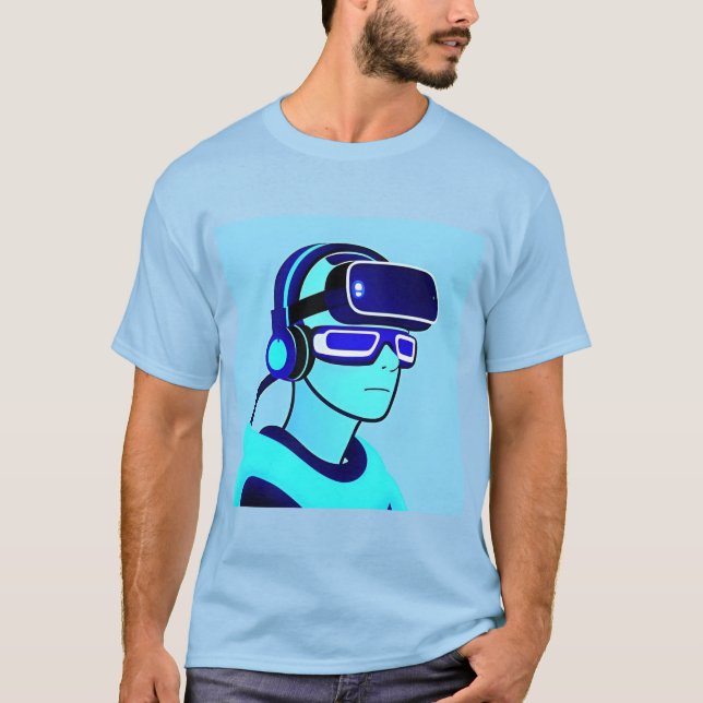 Digital karaktär som bär virtuella huvuden t shirt (Framsida)