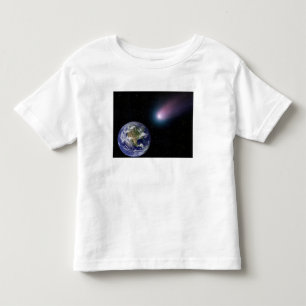 Digital komposit av en kometöverskrift in mot Ea T Shirt