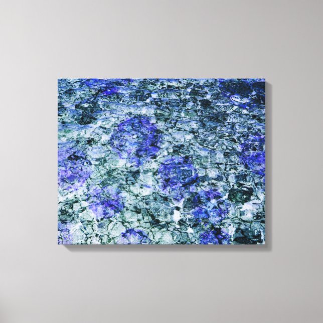 Digital konst av blå vattenfärgsbakgrund i abstrak canvastryck (Framsida)