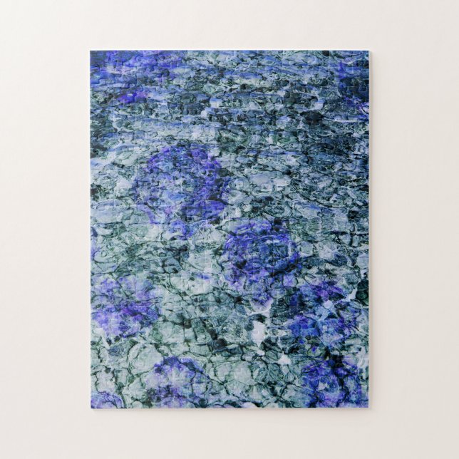 Digital konst av blå vattenfärgsbakgrund i abstrak pussel (Vertikal)