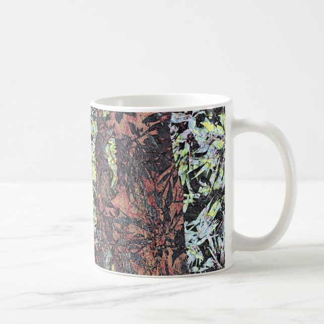 Digital konst av blommigt blomma mönster med träd kaffemugg (Höger)