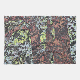 Digital konst av blommigt blomma mönster med träd kökshandduk