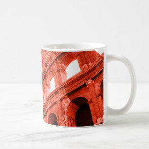 Digital konst av kolosseum och statyer/skulpturer kaffemugg