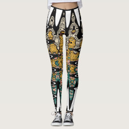 digital konst fåglar leggings
