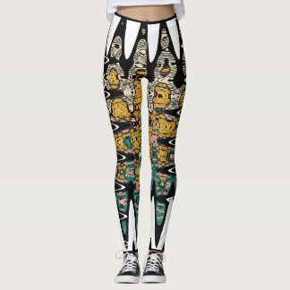digital konst fåglar leggings