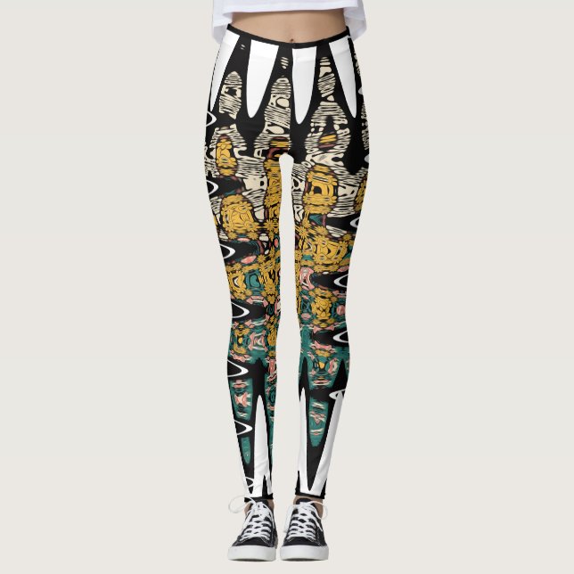 digital konst fåglar leggings (Framsida)