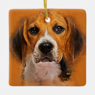 Digital konst för Beaglehund Julgransprydnad Keramik