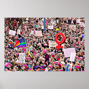 Digital konst från kvinna mars samlar poster