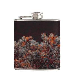 Digital konst i gräs träd med orange färg fickplunta