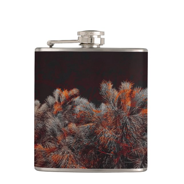 Digital konst i gräs träd med orange färg fickplunta (Framsidan)