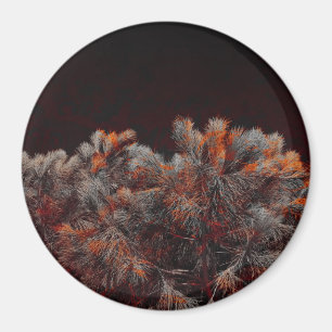 Digital konst i gräs träd med orange färg magnet