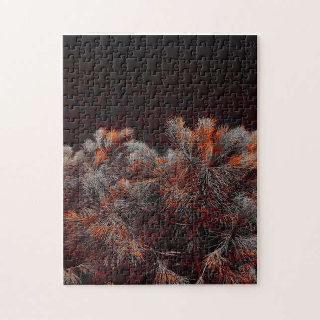 Digital konst i gräs träd med orange färg pussel (Vertikal)