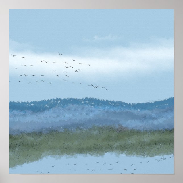 digital konst sjö och berg 2 av 2 poster (Framsidan)