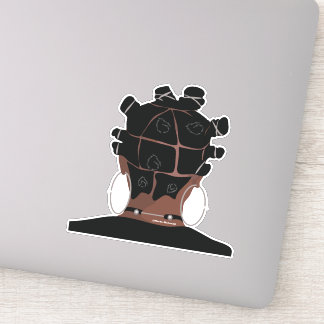 Digital konst, svart hårkonst för kvinnor klistermärken