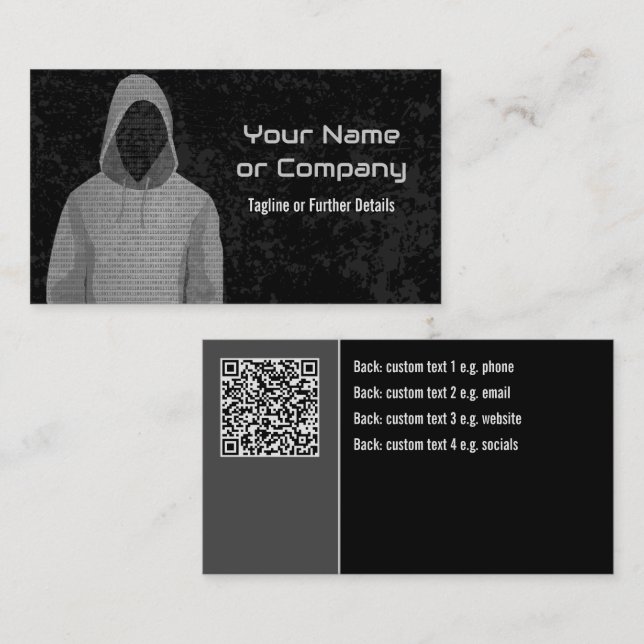 Digital kriminalteknik eller penntestning - etisk  visitkort (Fram/baksida)