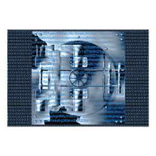 Digital krypteringaffisch fototryck