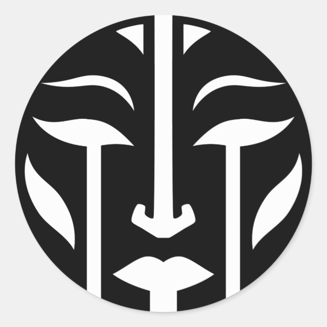 Digital kvinna runt klistermärke (Framsida)