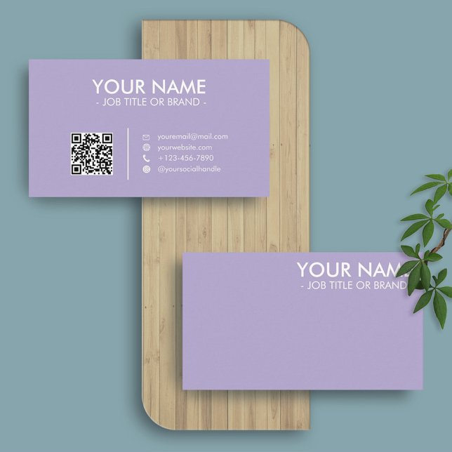 Digital Lavender | Kod för QR-minimalistisk Profes Visitkort (Skapare uppladdad)