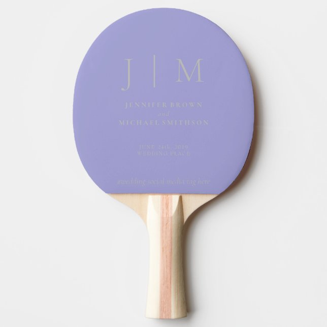 Digital Lavender Silver Formal Simple Fun Wedding Pingisracket (Framsidan)