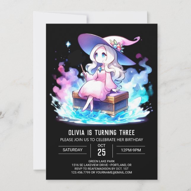 Digital Little Wizard Birthday Inbjudningar (Framsida)