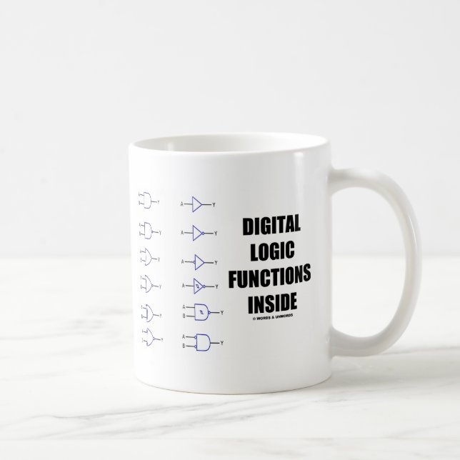 Digital logik fungerar insida (datoren) kaffemugg (Höger)