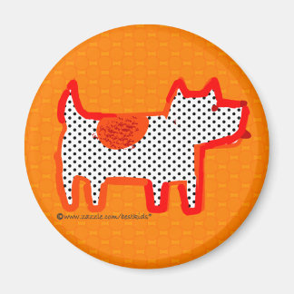 Digital målarmagnet orange hund magnet