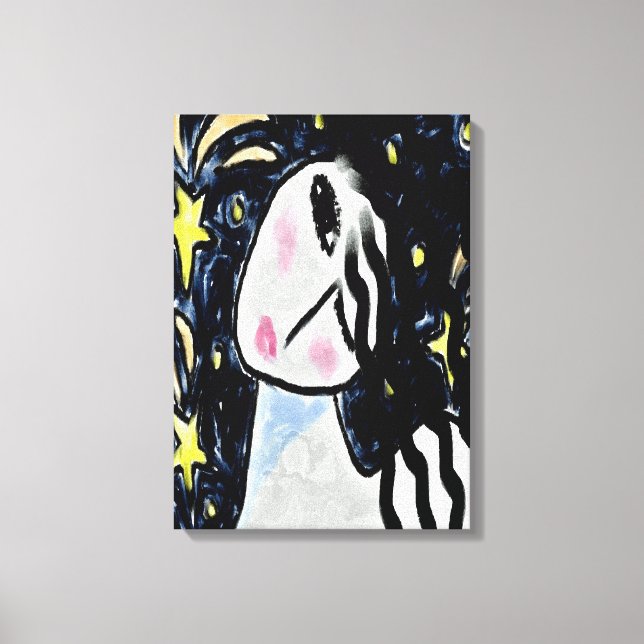 Digital målning av Starry Nght Abstrakt Canvastryck (Framsida)