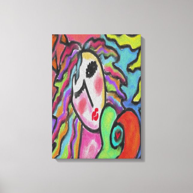 Digital målning av vild Heart Abstrakt Canvastryck (Framsida)