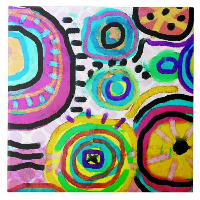 Digital målning för funky Abstrakt Kakelplatta (Framsidan)