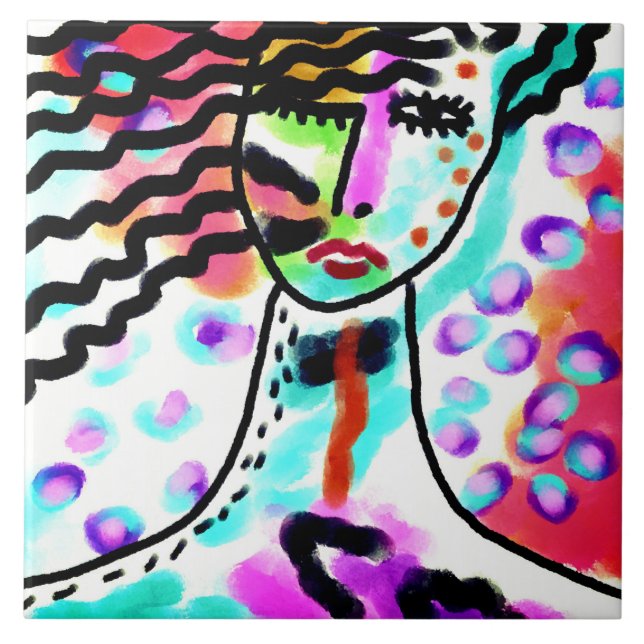 Digital målning för hett  Abstrakt Kakelplatta (Framsidan)