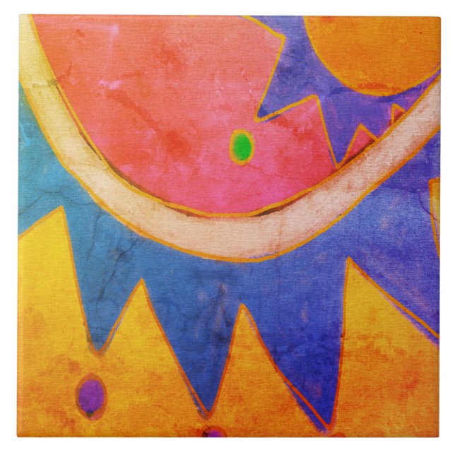 Digital målning för sol Abstrakt Kakelplatta (Framsidan)