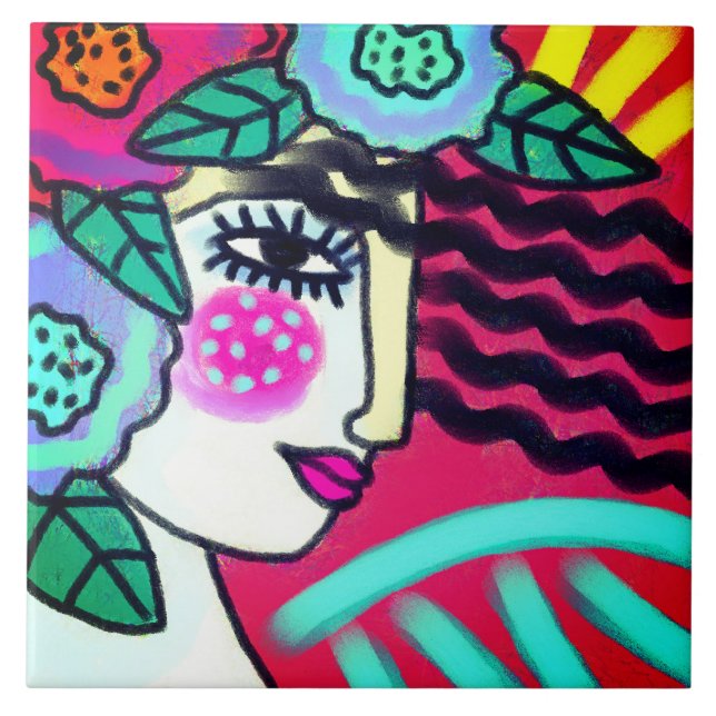 Digital målning för ursprunglig Abstrakt Kakelplatta (Framsidan)