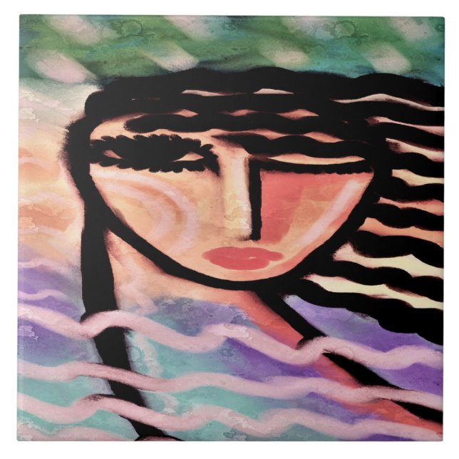 Digital målning för Windy Abstrakt Kakelplatta (Framsidan)