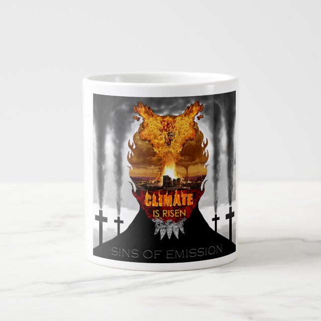 Digital målning om klimatförändring. jumbo mugg (Framsidan)