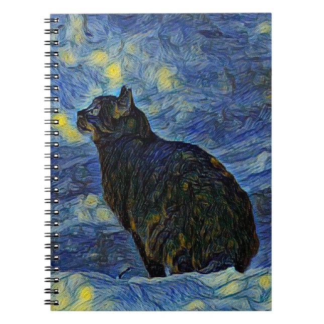 Digital målning Shambhala cat i Vincent Van Gogh Anteckningsbok (Framsidan)
