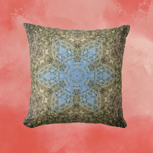 Digital Mandala Gult och Blue Kudde