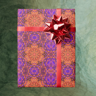 Digital Mandala Orange Blue och Lila Presentpapper