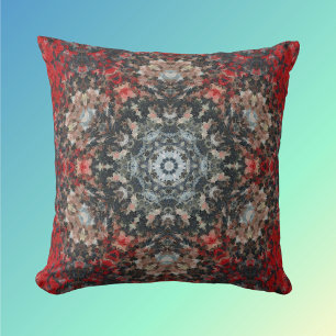 Digital Mandala Red and White Kudde